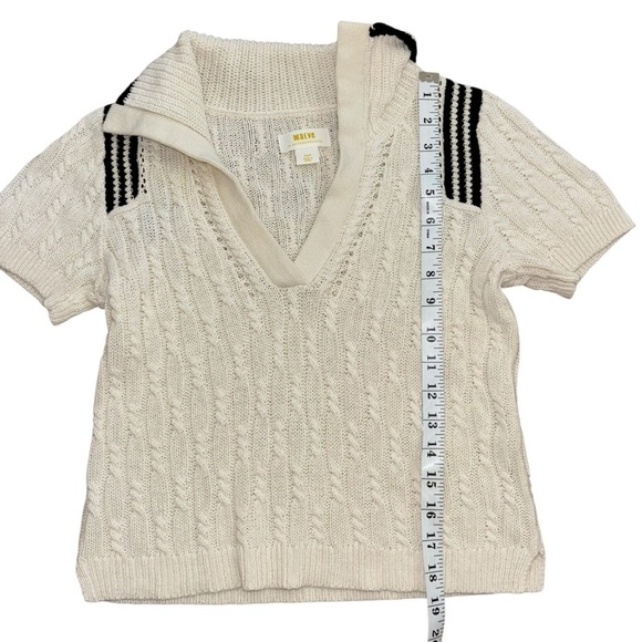 Maeve Anthropologie Linen Knit Polo Women’s XSP Preppy Quiet Luxury Sweater - Picture 11 of 13